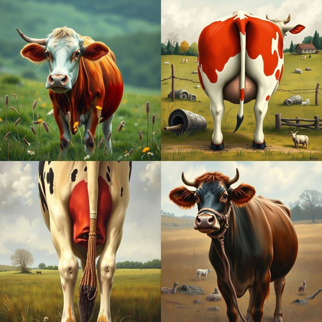 Cow Udder with Twelve Teats