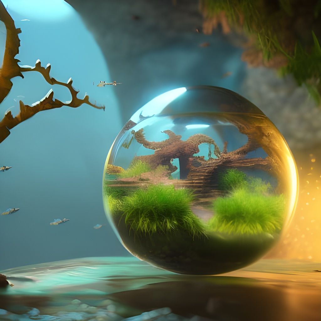 Fantastical Aquarium in a Glass Ball