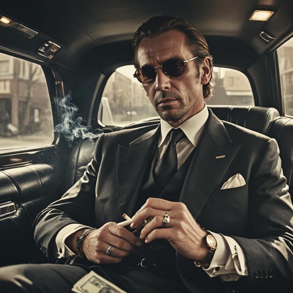 Wealthy Man in Limousine: Film Noir Style