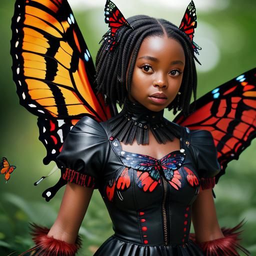 Girl in Butterfly Dress: Elizabethan Style Portrait