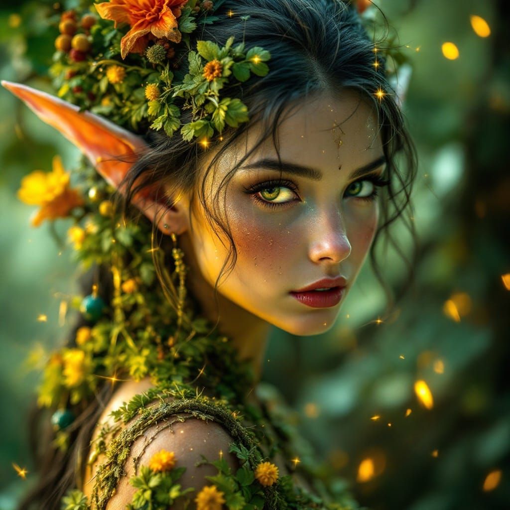 Enchanted Elf in Whimsical Paradise