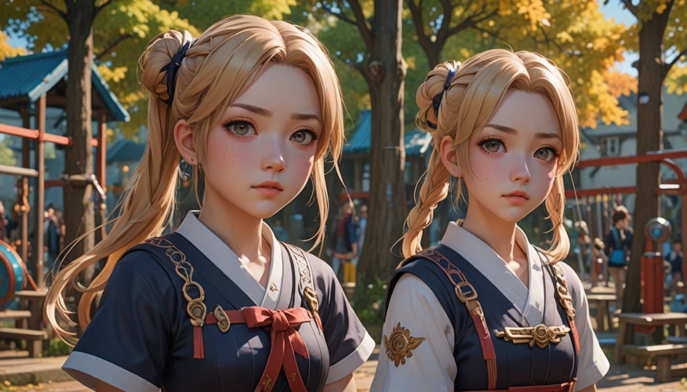 Vibrant Anime Schoolyard Argument