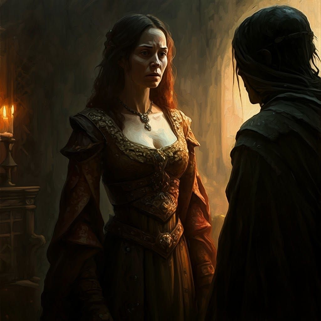 Intimate Confrontation in Atmospheric Impressionist Painting