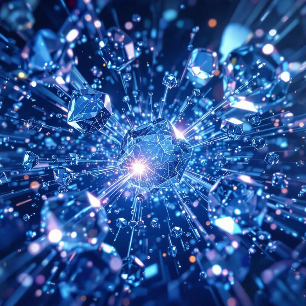 Elementary Particles Through Crystal Lattice - Anime Concept...