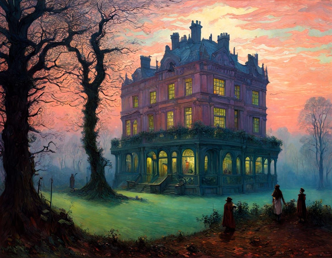 Moonlit Dreamscape in Romantic Impressionist Style