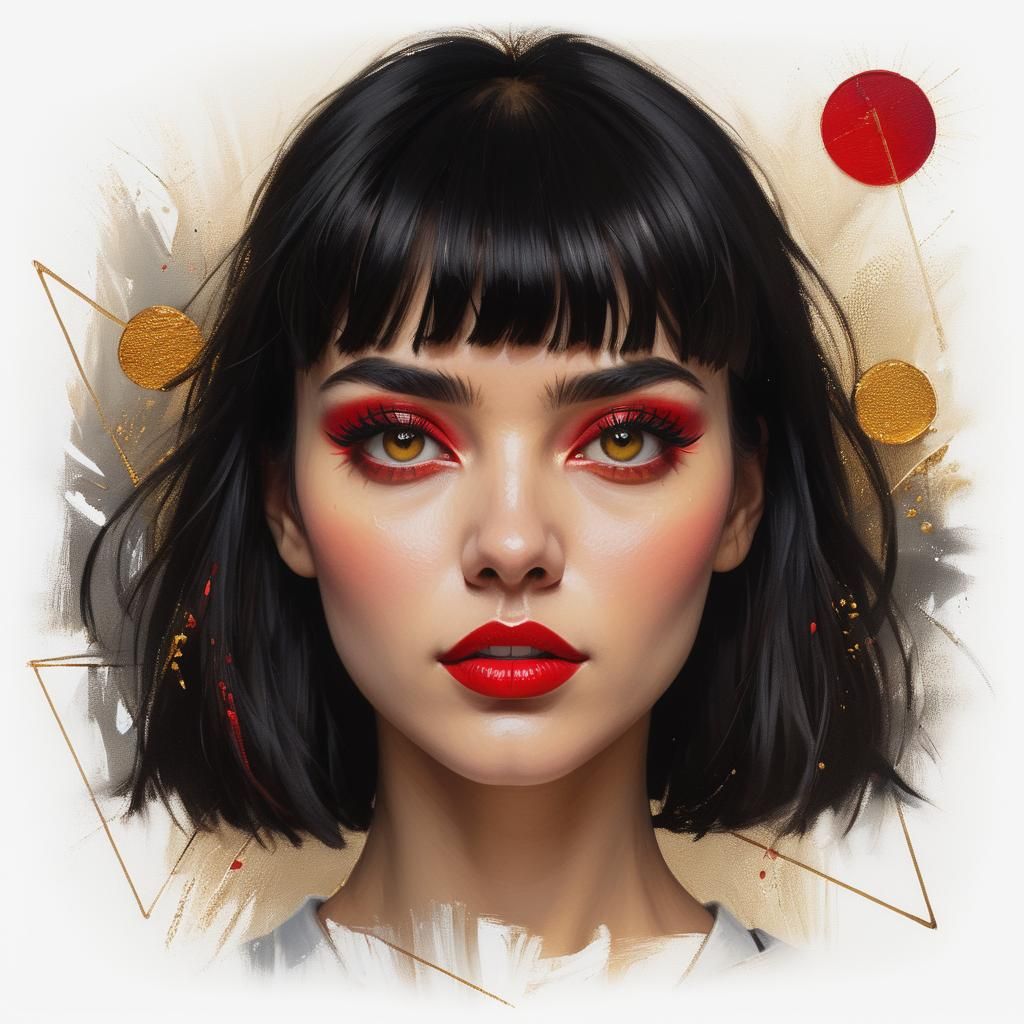 Photorealistic Portrait of Woman with Amber Eyes