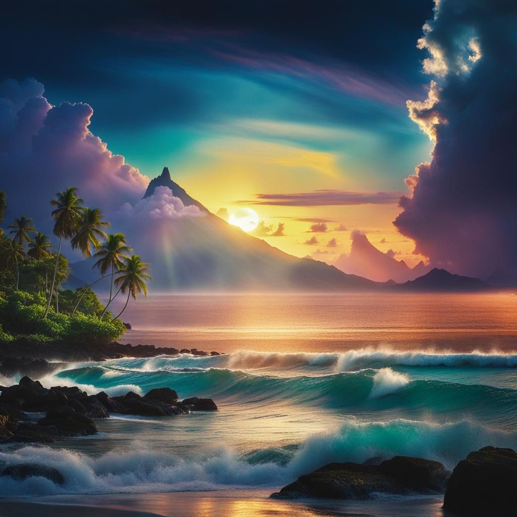 Tahitian Landscape in Yoruba Mythology, Gauguin Style