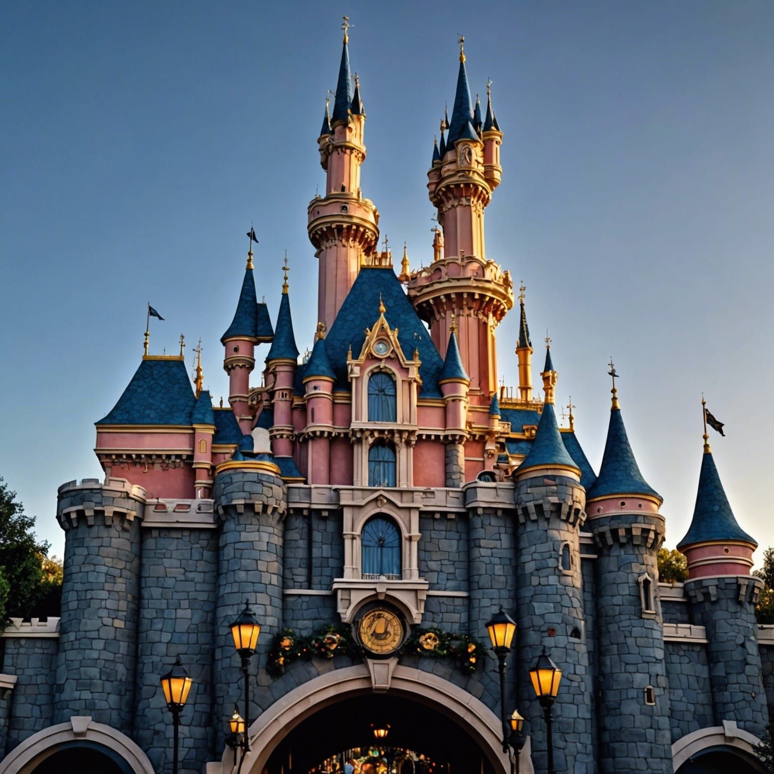 Hyperrealistic Disneyland in Cinematic Composition