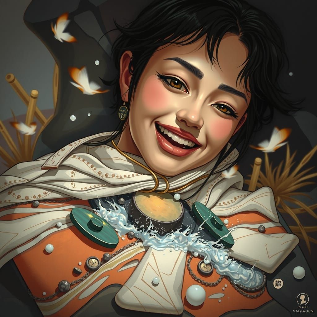 Vibrant Anime Stream in Golden Hour