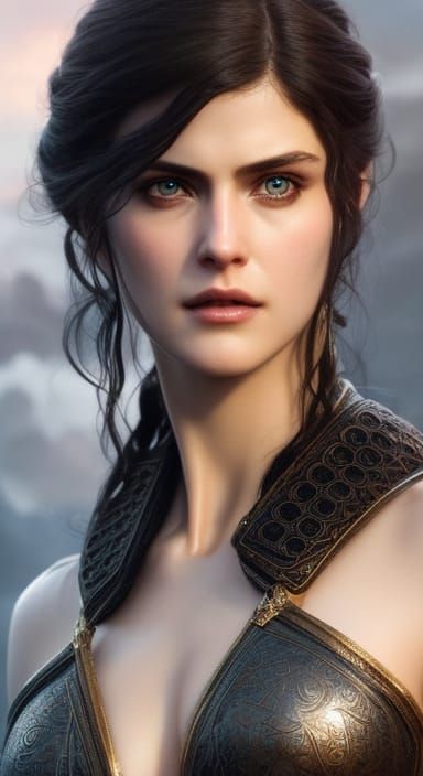 Alexandra Daddario as Yennefer in Detailed Armor