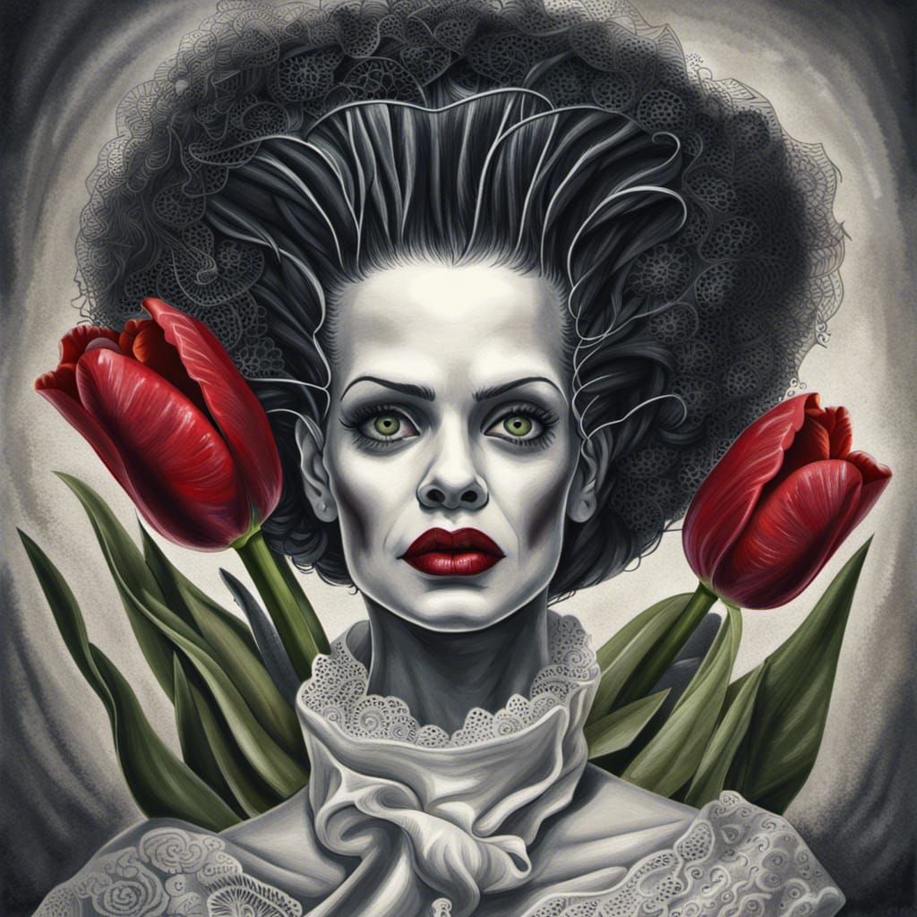 Bride of Frankenstein's Wedding Day: Detailed Drawing