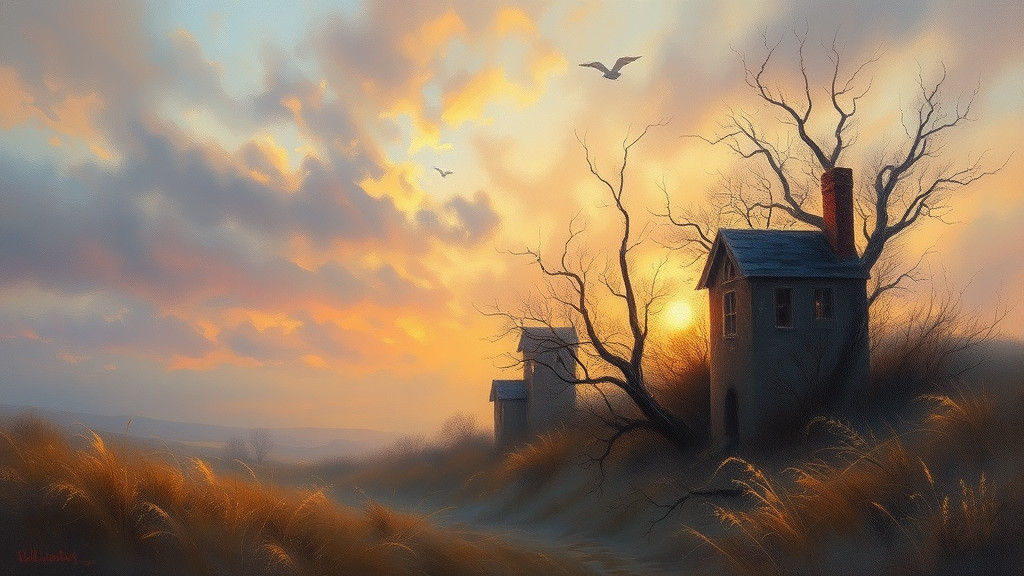 Dreamlike Twilight Scene as Romantic Oil Painting