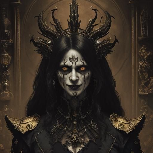 Fierce Ghoul in Baroque Oil Painting With Nanotechnology