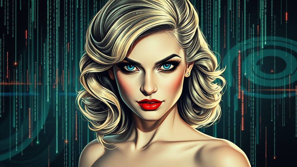 Digital Avatar: Pin-Up Fusion of Renaissance and Glitch Art