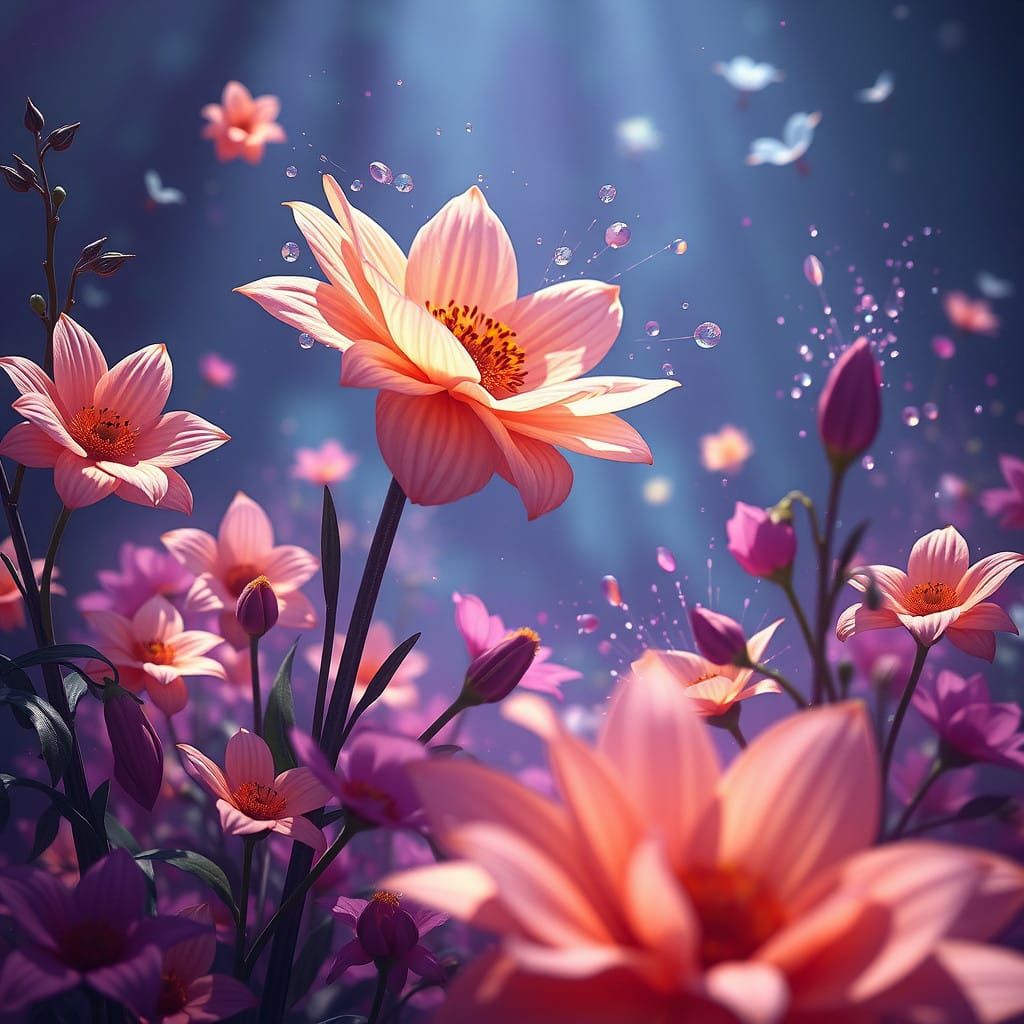 Surreal Bloom in Vibrant Fantasy Landscapes