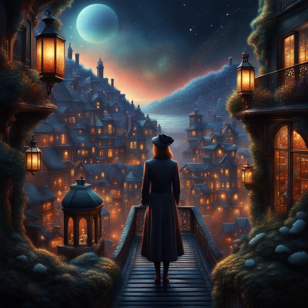 Pointillism Portrait in Digital Matte Style