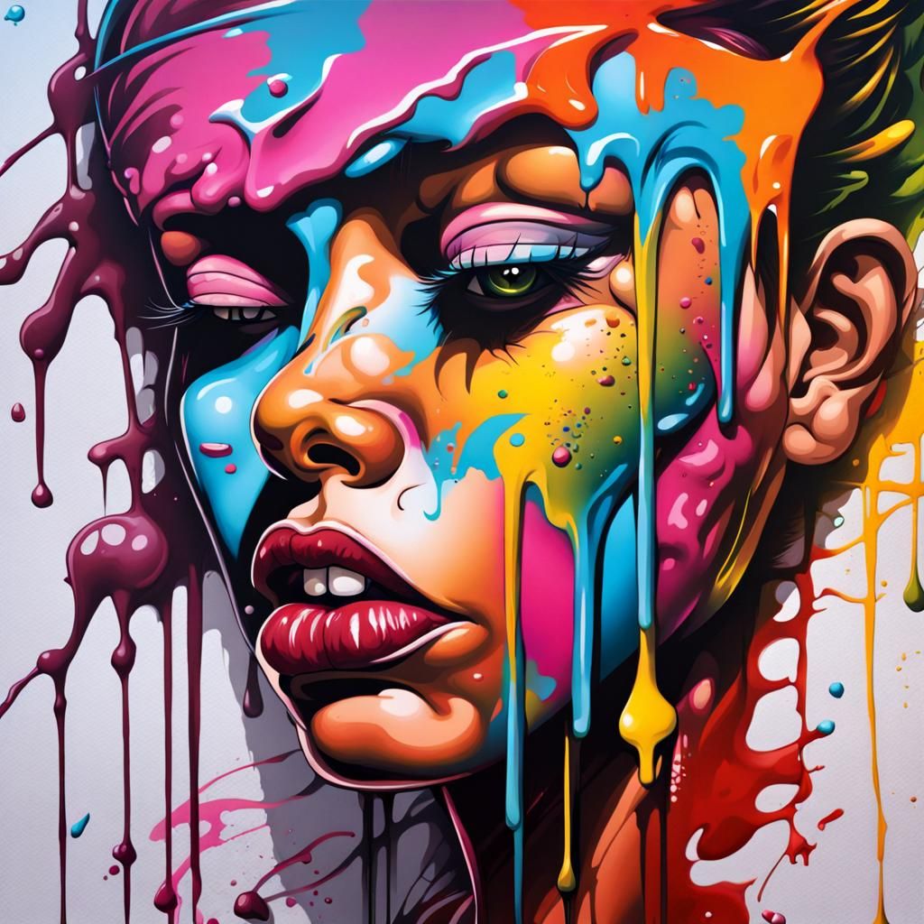 Colorful Graffiti Art with Splash Effects