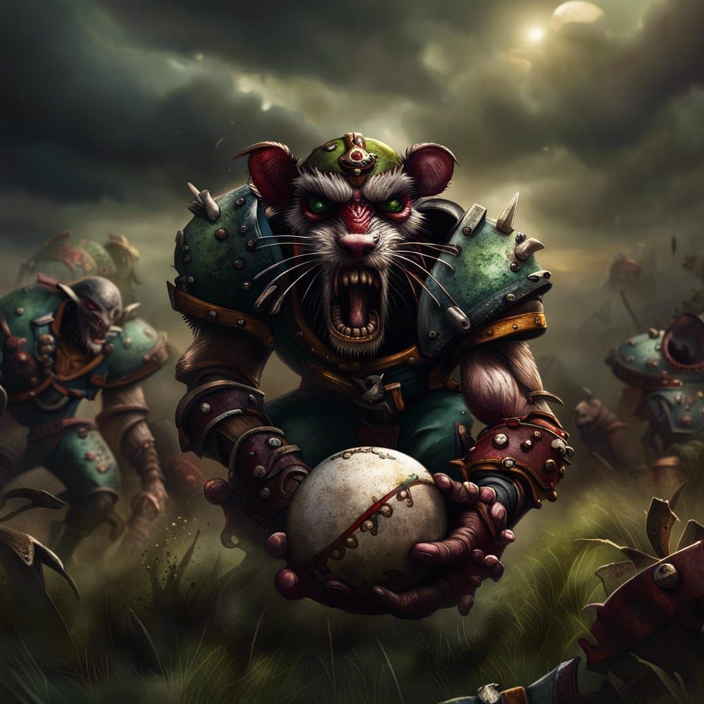 Skaven Blood Bowl Game in Hyperrealistic Style