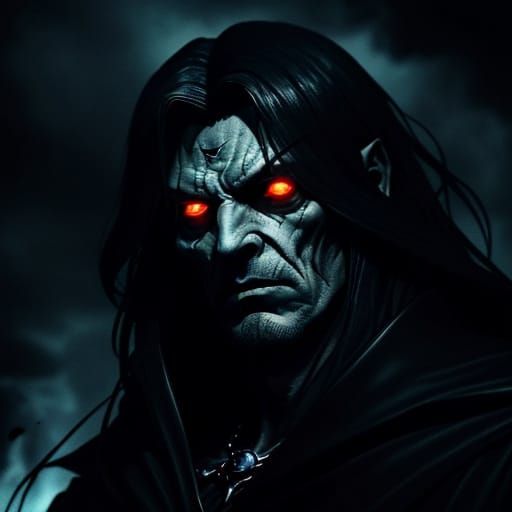 Intense Devil King Confronts Hero in Ominous Cinematic Scene