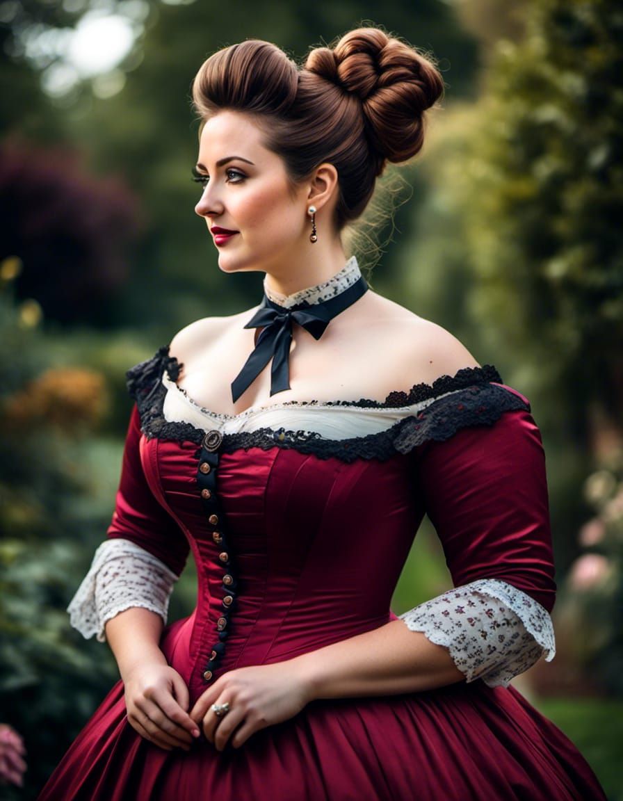 Curvy Victorian Woman Portrait