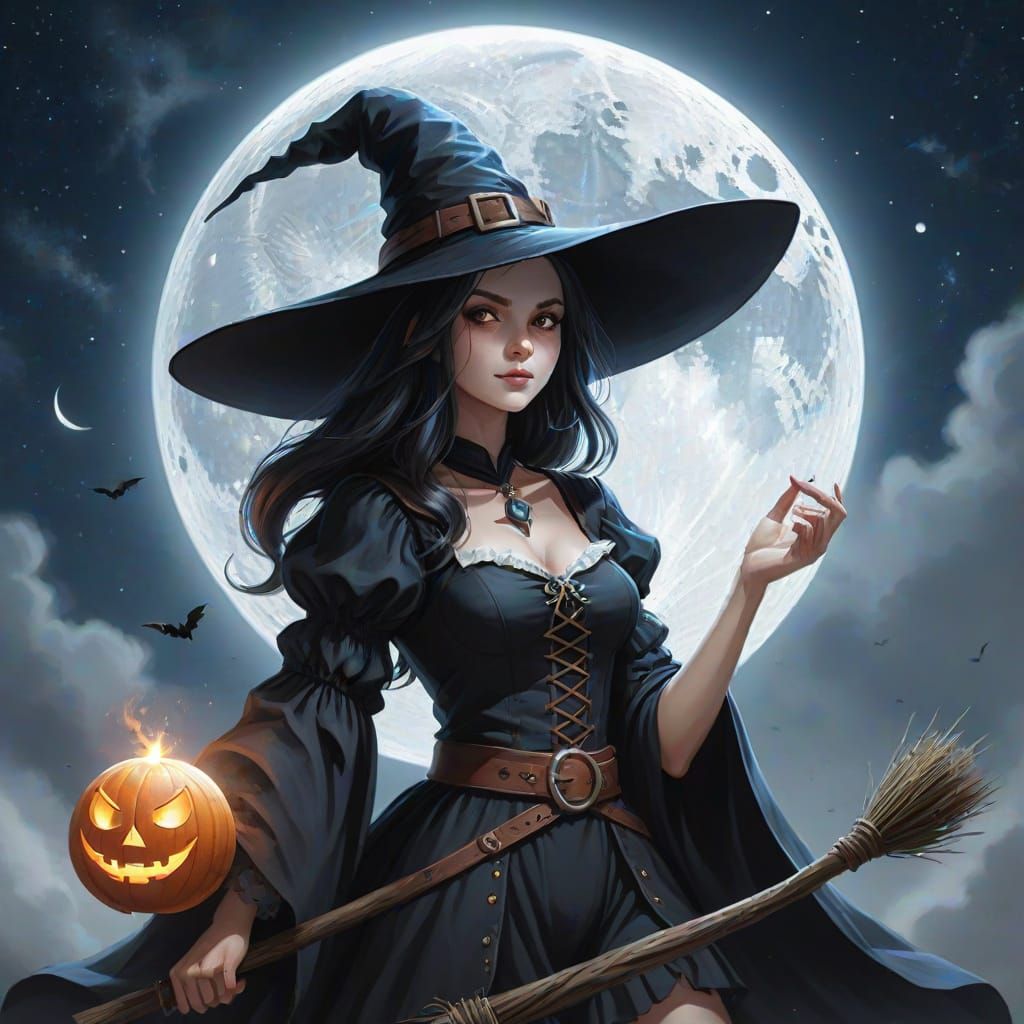 Lunar Sorceress in Ethereal Beauty
