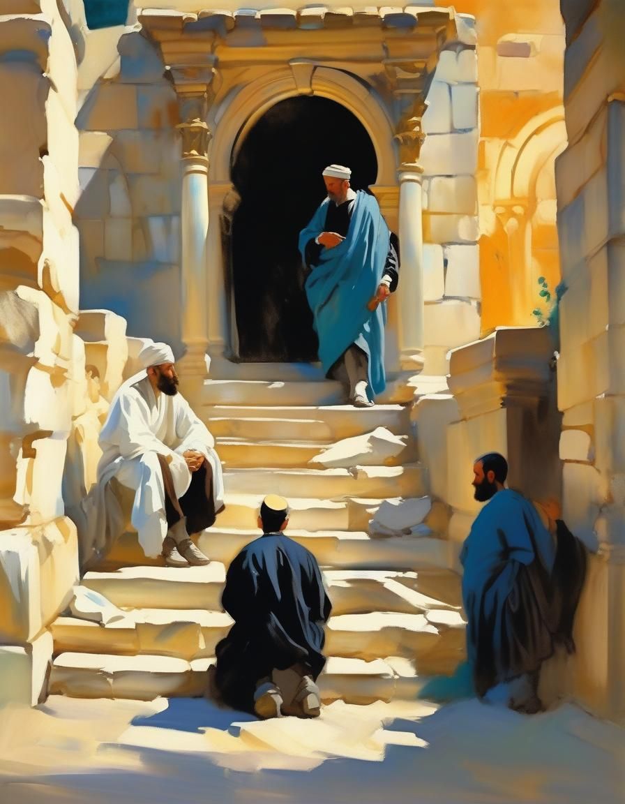 Peter and John Healing, in Style of Sargent