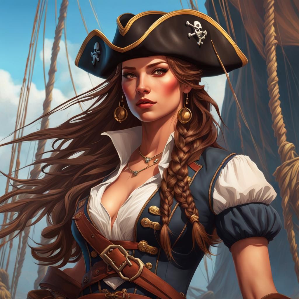 Detailed Pirate Woman Portrait in Unreal Engine 5