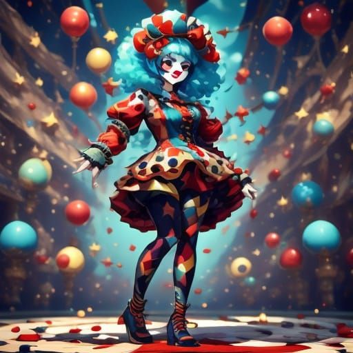 Apocalyptic Circus Juggler in Burning City