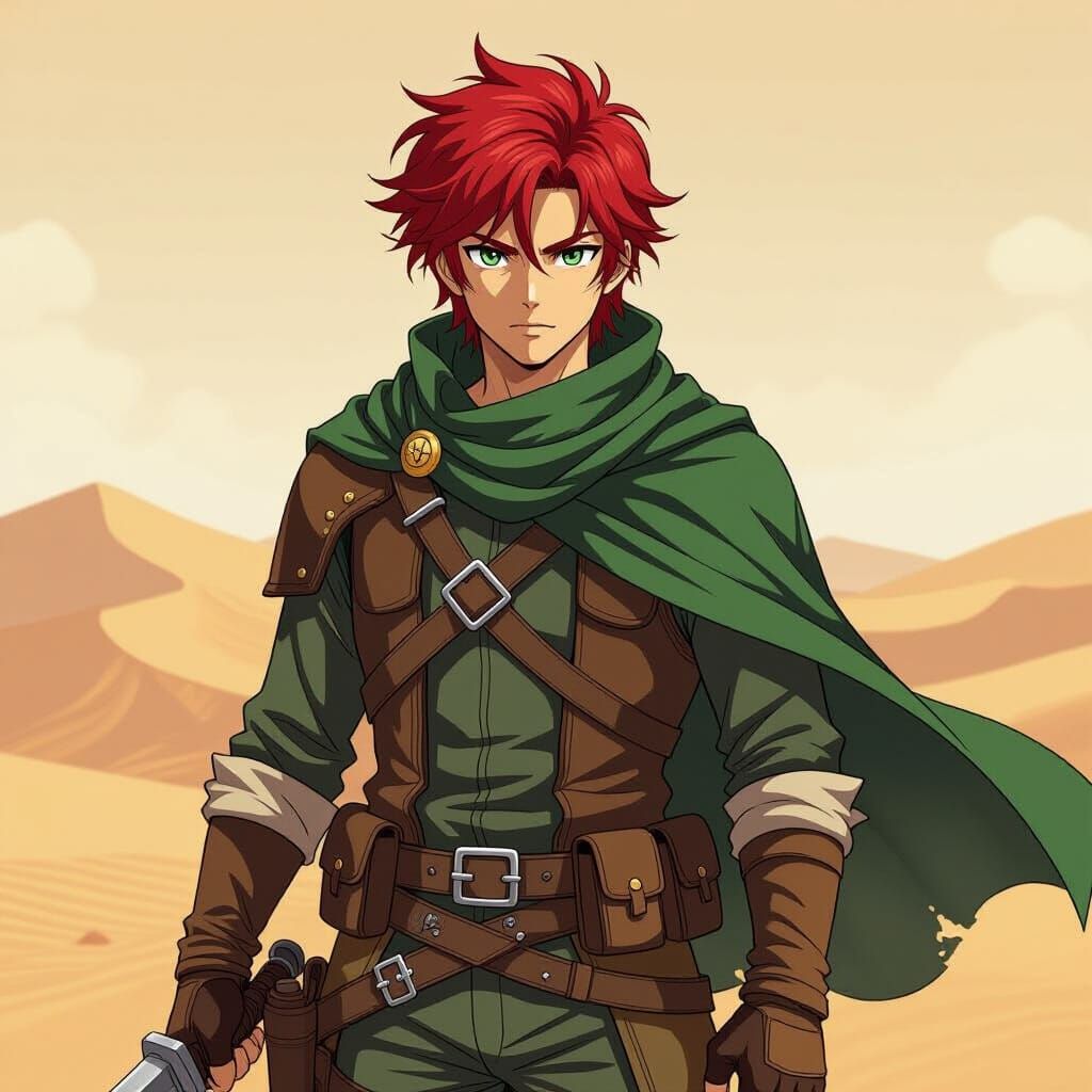 Anime Male Desert Fighter Illustration