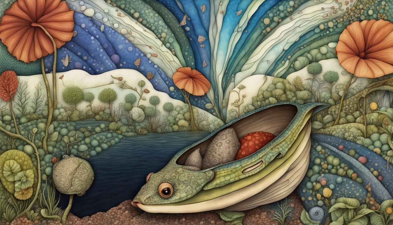 Abstract Flora and Fauna with Fractal Elements