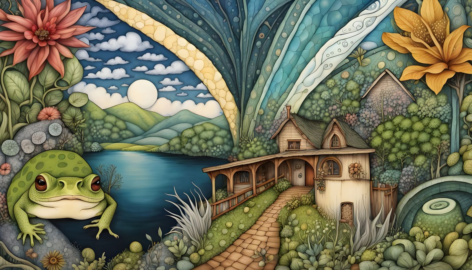 Australian Flora Quantum Zentangle with Fractals