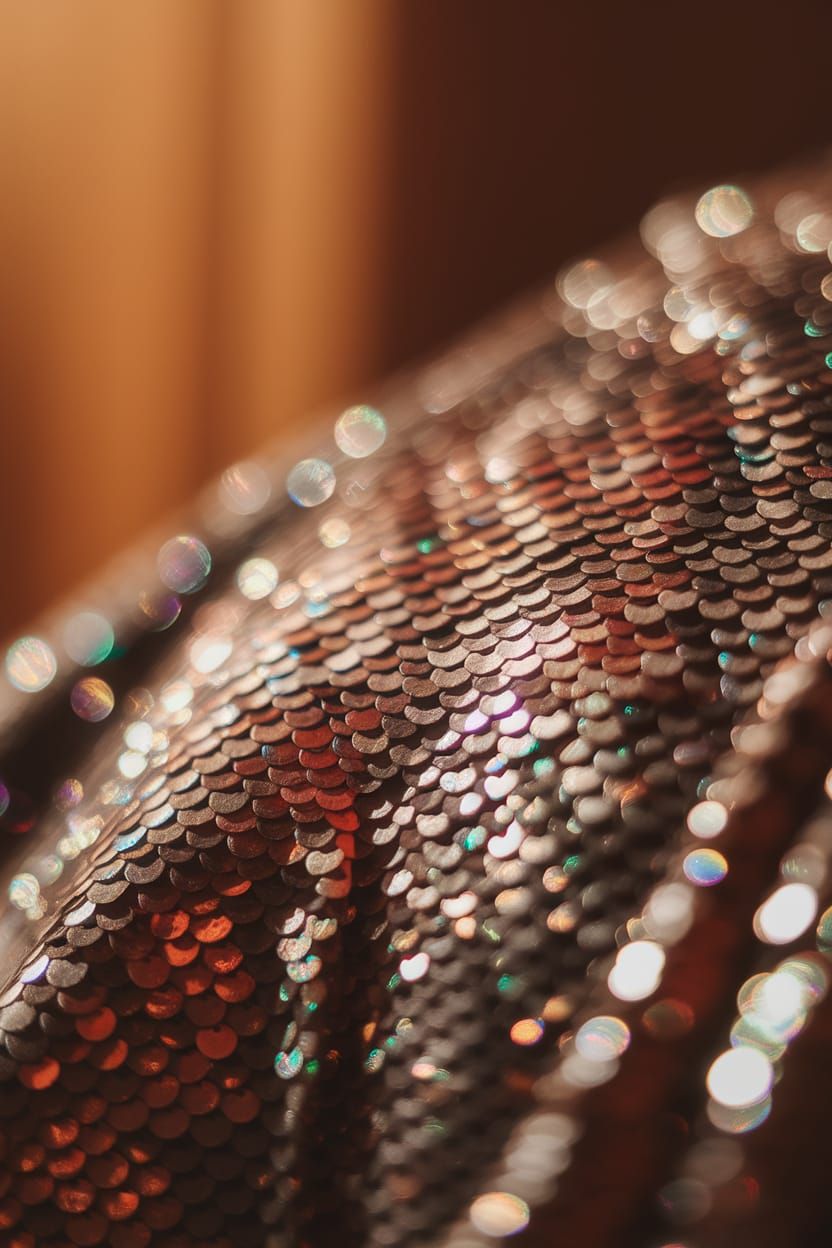 Intricate Iridescent Texture in Warm Golden Light