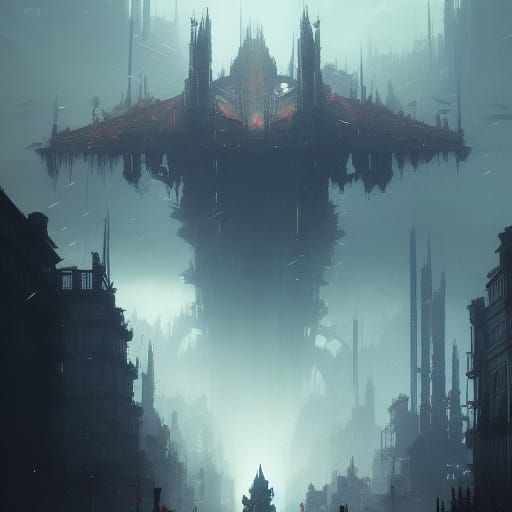 Glitch Static Noise in Dark Fantasy Style