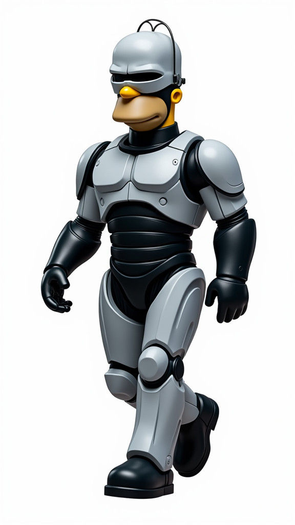 Homer Simpson as Robocop