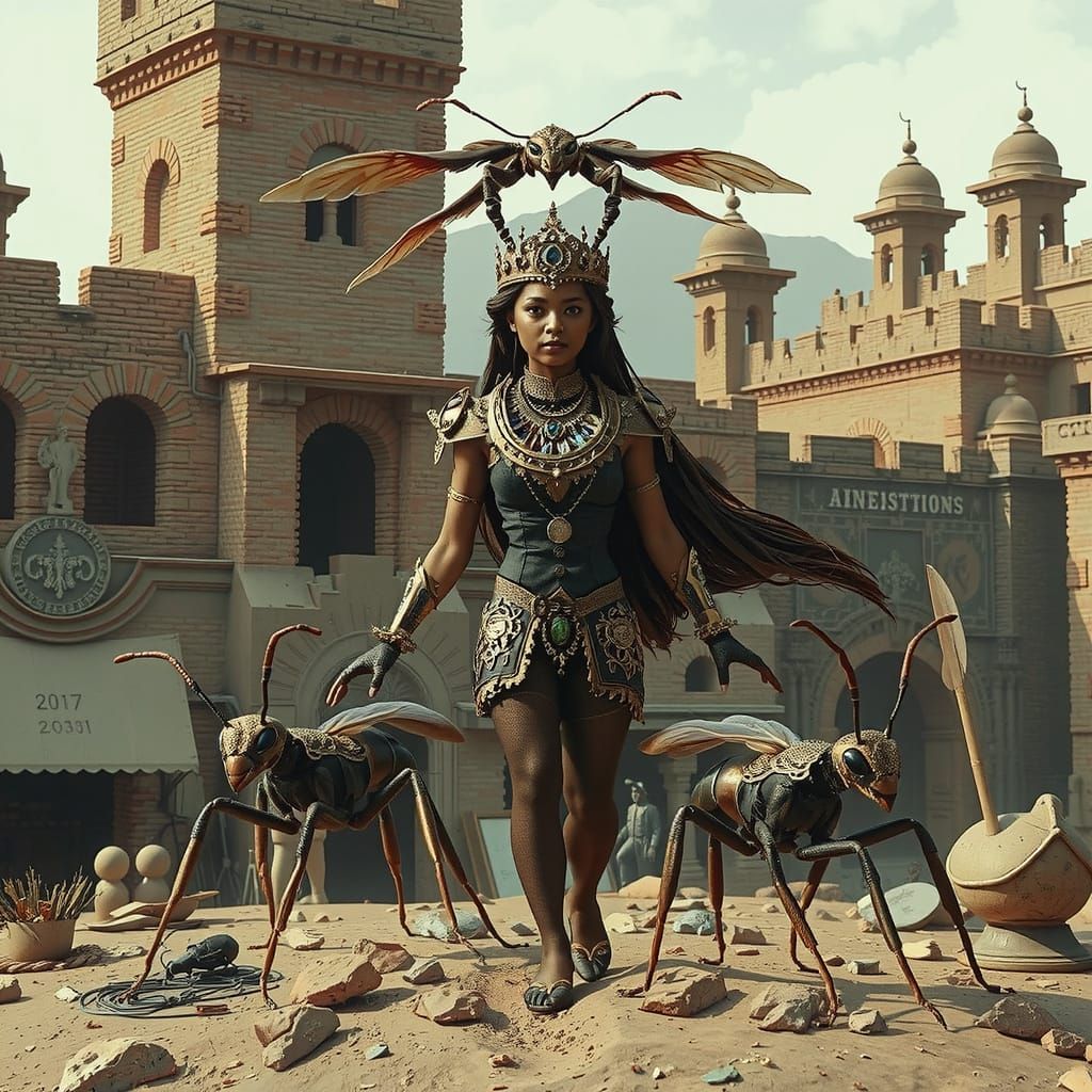 Vibrant Royal Scene in Luxurious, Whimsical Style