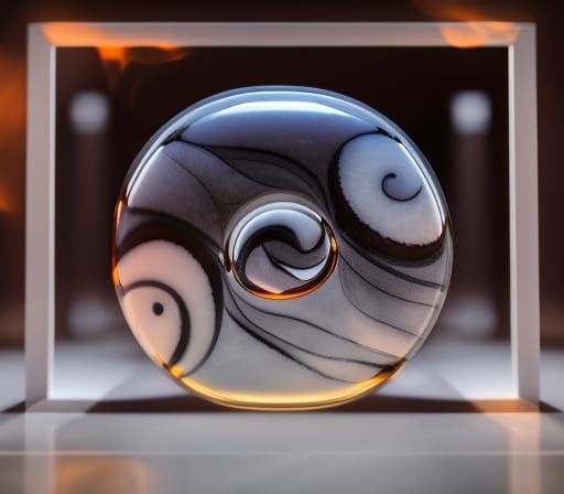 Yin and Yang: Obsidian and Marble in Anime Style