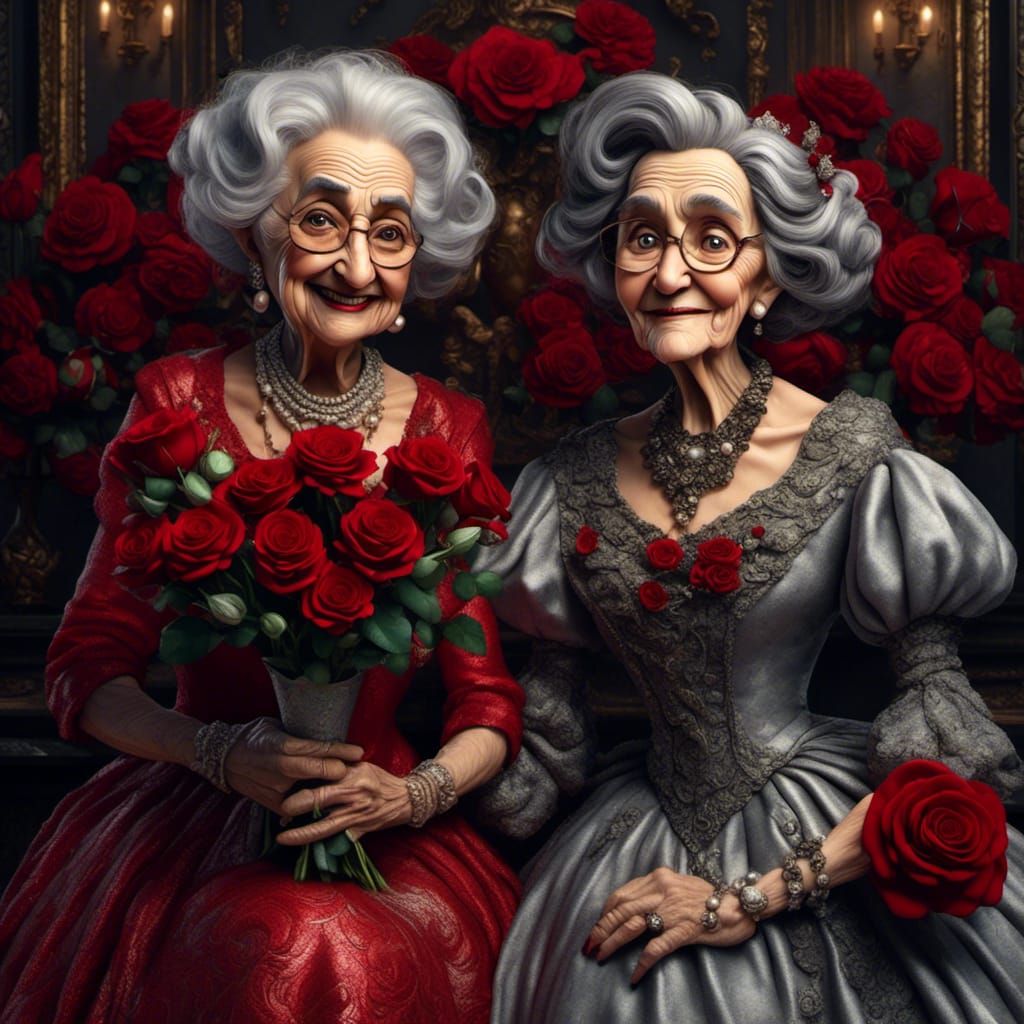 Goofy Old Ladies in Evening Gowns, Pixar Style