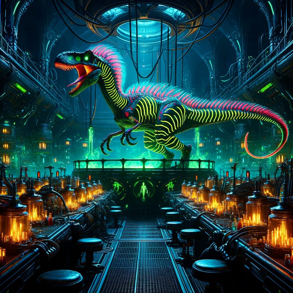 Gothic Horror Lab: Bioluminescent Dilophosaurus