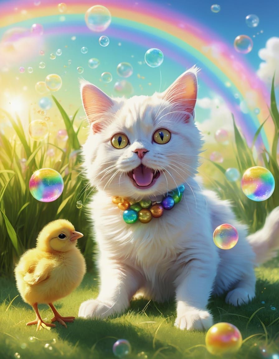 Magical Friends Play in a Dreamy Landscape