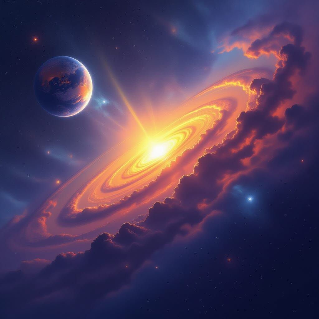 Earth's Beauty from Nebula: Sunrise Orbit View