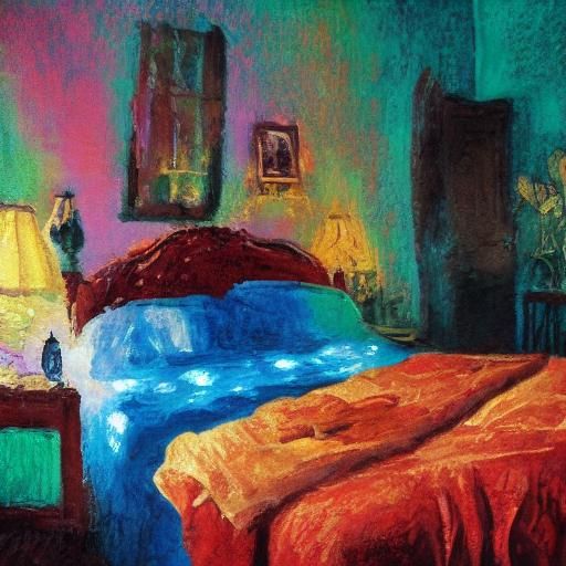 Young Couple Embrace in Fauvist Romanticism Revival