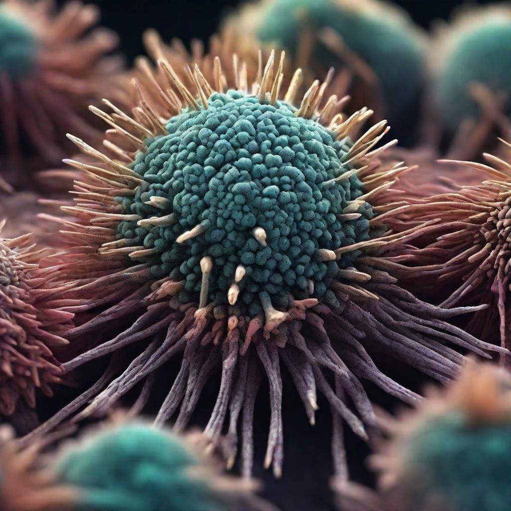 Detailed Spores: Microscopic Electron Photograph in 8k