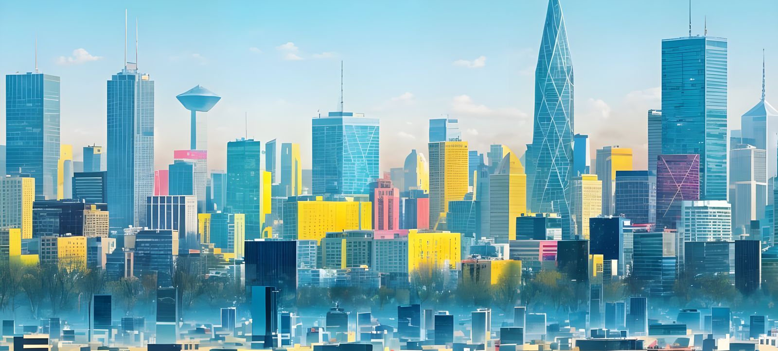 Abstract Cityscape in Rothko-esque Colorfield Style