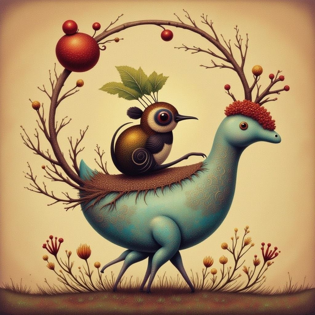 Impasto Painting of Cicada Song Landscape