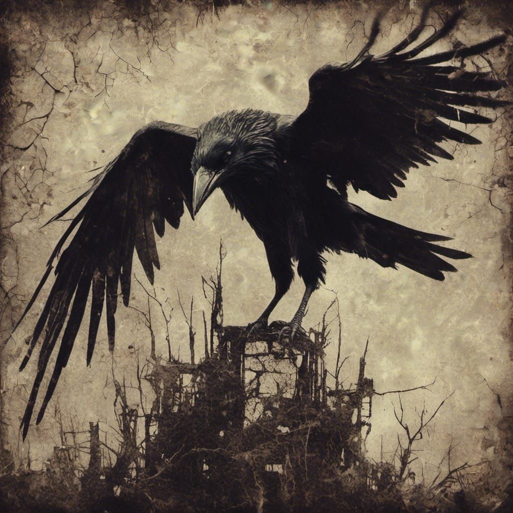 Macabre Crow: A Gothic Avian Portrait