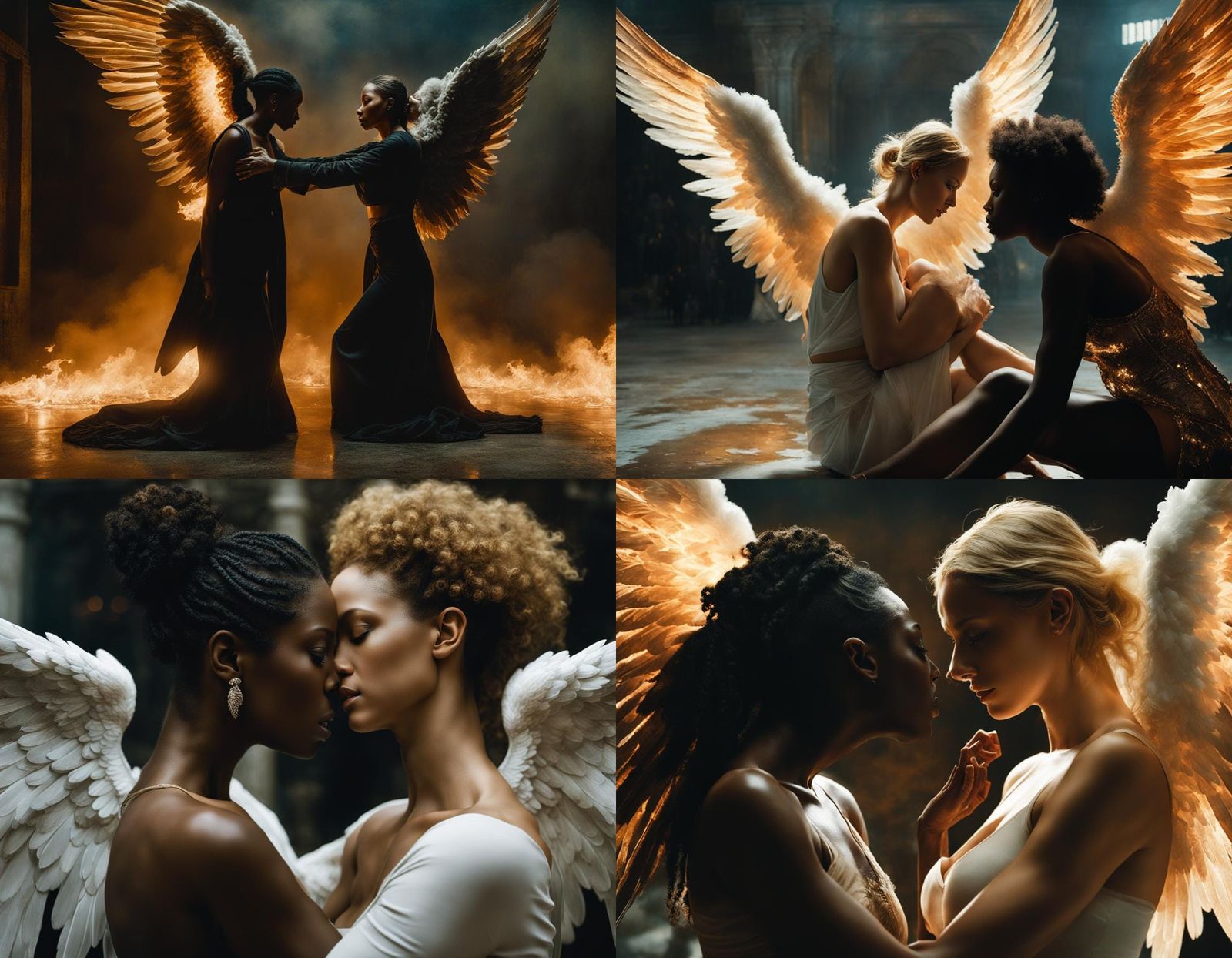 Angels Clash Over Soul in Hyperrealistic Film Still