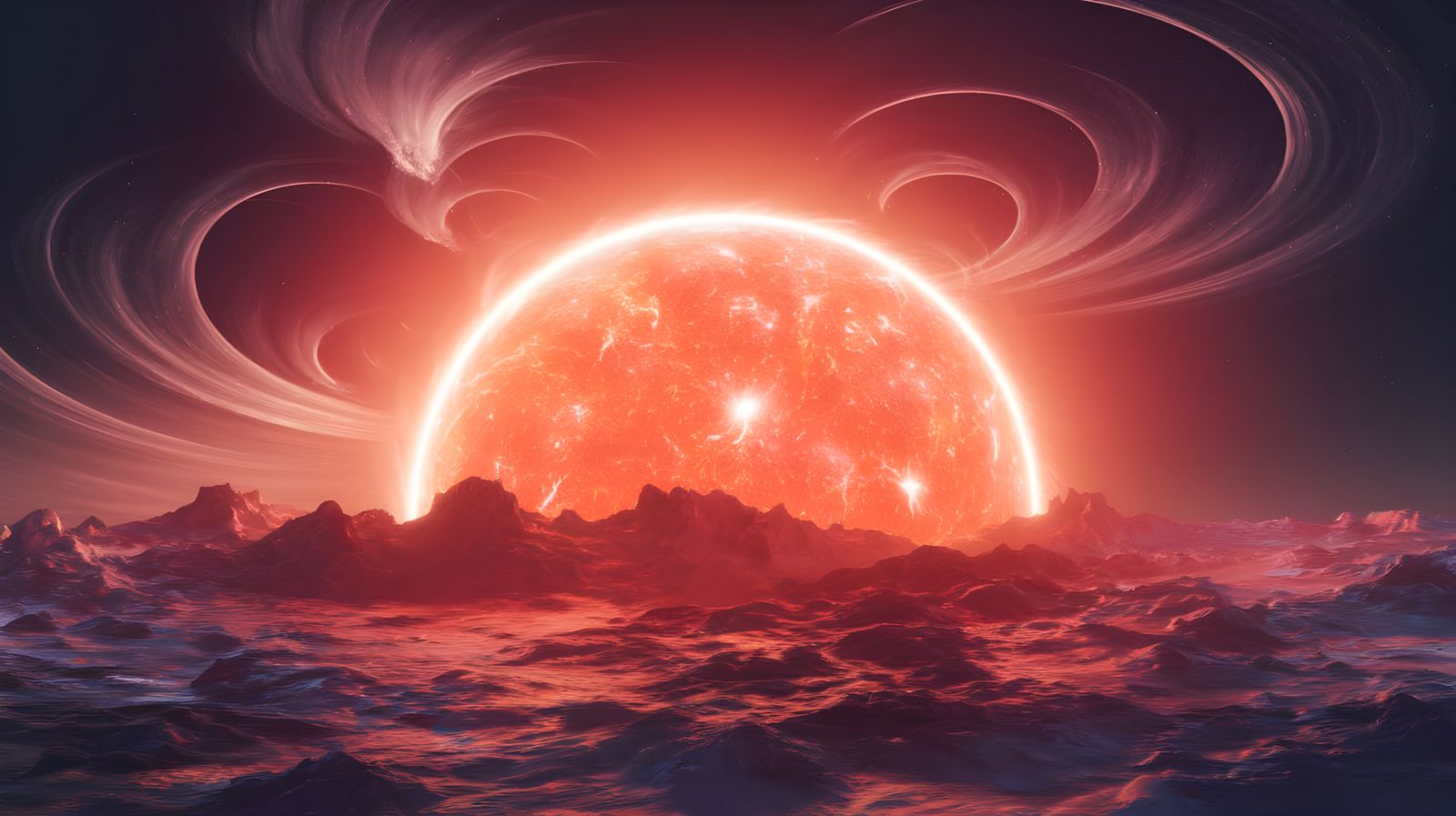 Vibrant Holographic Sunburst in Cosmic Colors