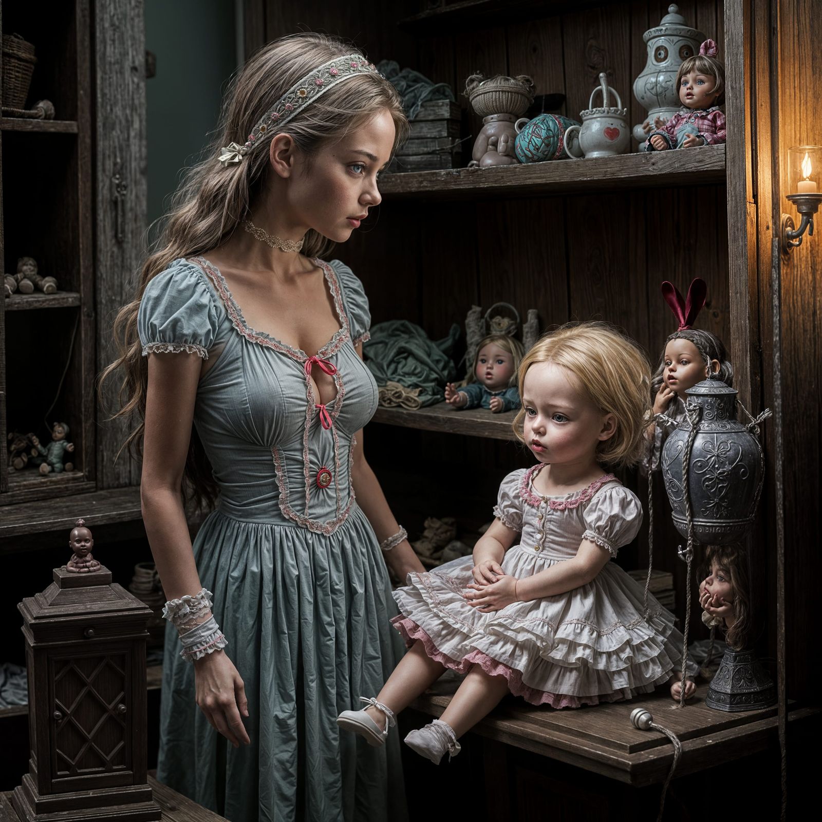 Naughty Doll Torments Mama with Evil Ways