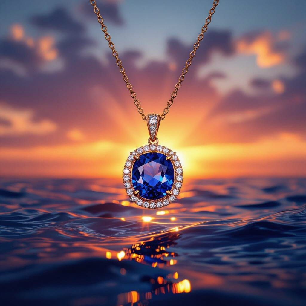 Heart of the Ocean Necklace Rises in Sunrise Glow