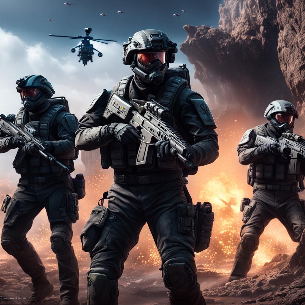 UNSC Marines vs Covenant: Detailed Matte Painting